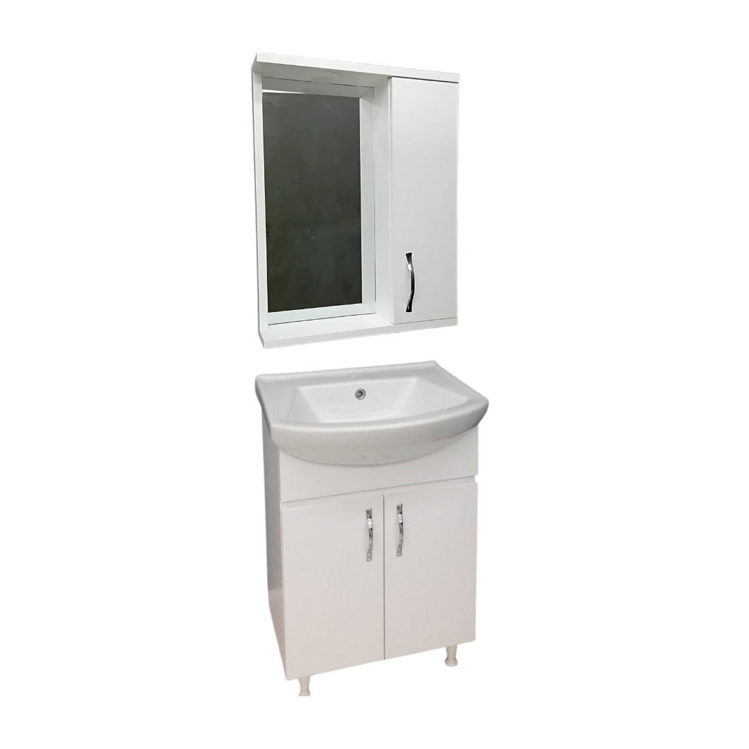 D-SOFT 65CM KO RUBINO Ecco Classic Mdf Панел Комплет Со Огледало 65 Cm Бел - Image 1